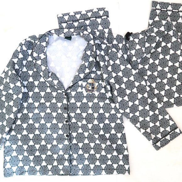 JEFFREY BANKS Kaleidescope print 2pc pajama set NWOT - Picture 4 of 6